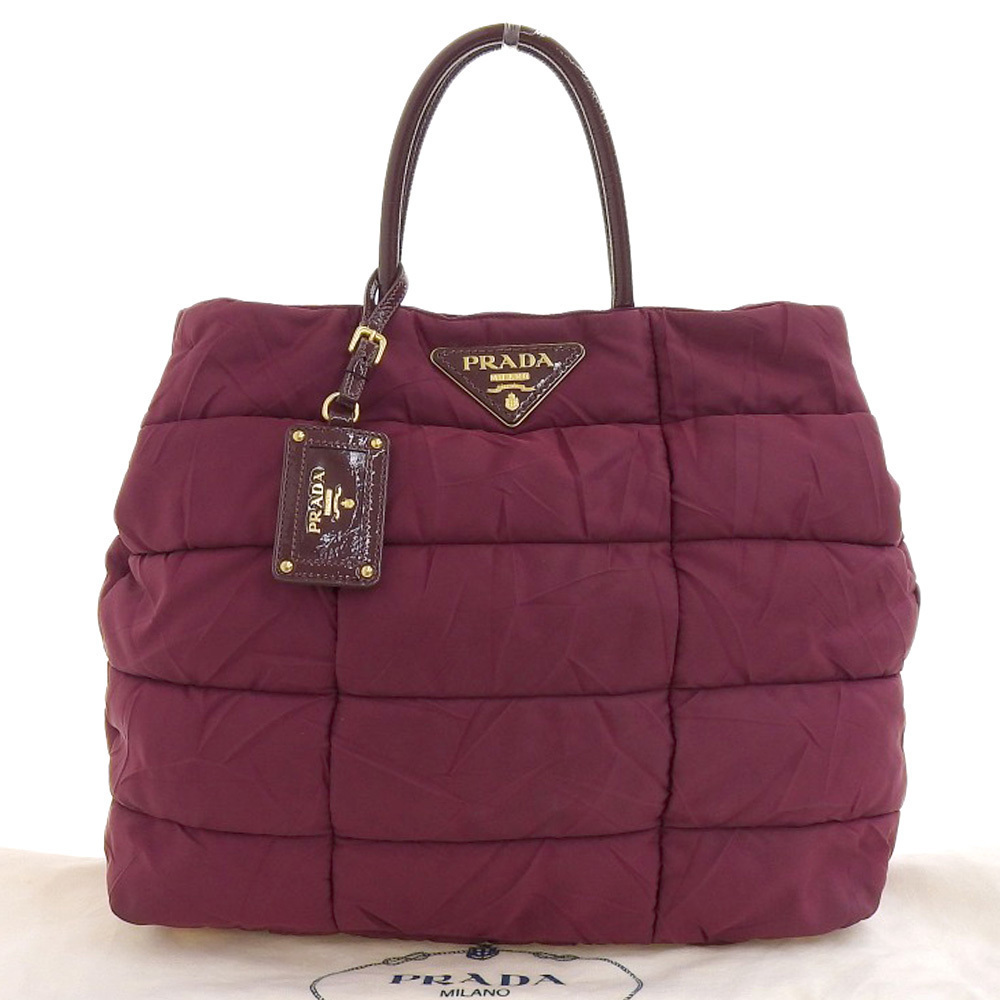 Prada Crispy Handbag Bordeaux Purple Quilted